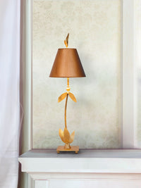 Lucas + McKearn - TA1183 - One Light Buffet Lamp - Red Bell Gold - Gold Leaf/Base W/Leaf