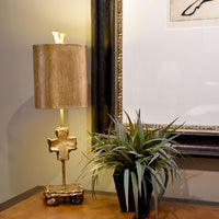 Lucas + McKearn - TA1233 - One Light Table Lamp - Cross Gold - Gold Leaf