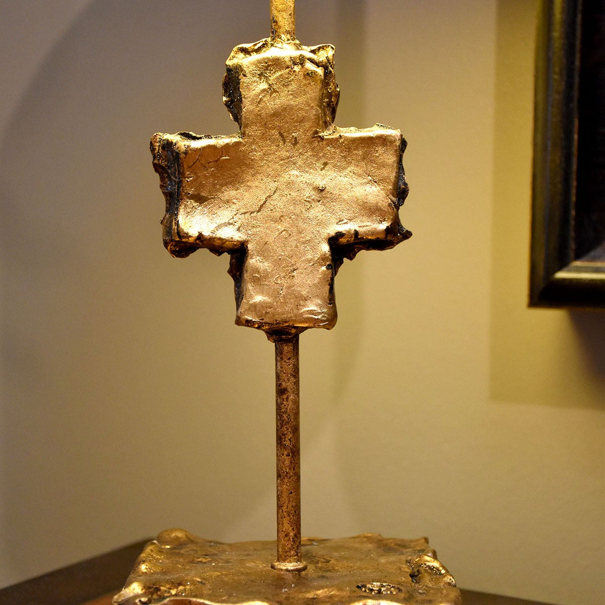 Lucas + McKearn - TA1233 - One Light Table Lamp - Cross Gold - Gold Leaf