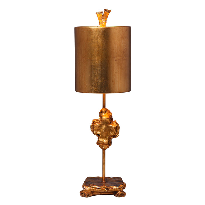 Lucas + McKearn One Light Table Lamp from the Cross Gold collection in Gold Leaf finish