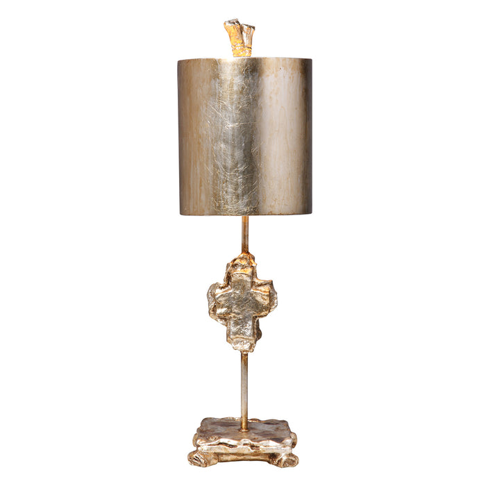 Lucas + McKearn One Light Table Lamp from the Cross Silver collection in Silver Leaf finish