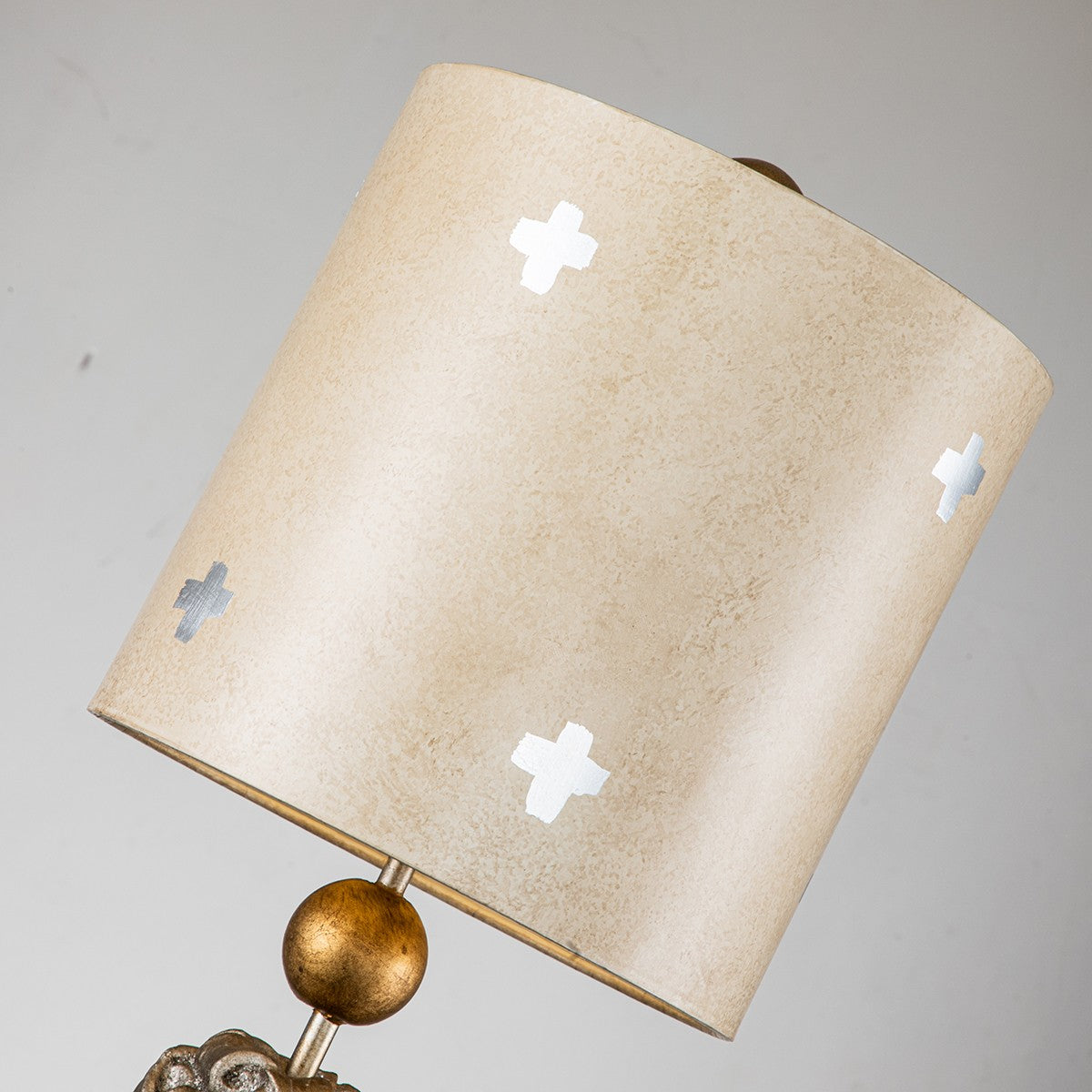 Lucas + McKearn - TA1258 - One Light Table Lamp - Pompadour X - Gold and silver leaf