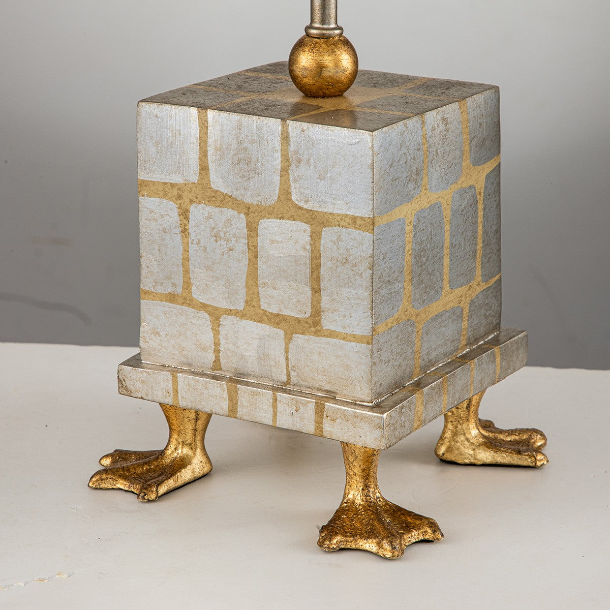 Lucas + McKearn - TA1258 - One Light Table Lamp - Pompadour X - Gold and silver leaf