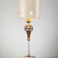 Lucas + McKearn - TA1258 - One Light Table Lamp - Pompadour X - Gold and silver leaf