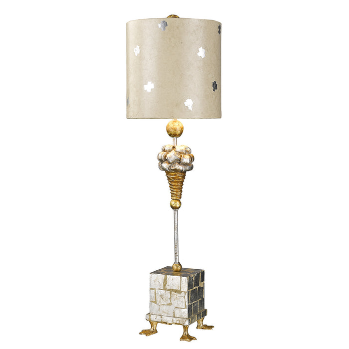 Lucas + McKearn One Light Table Lamp from the Pompadour X collection in Gold And Silver Leaf finish