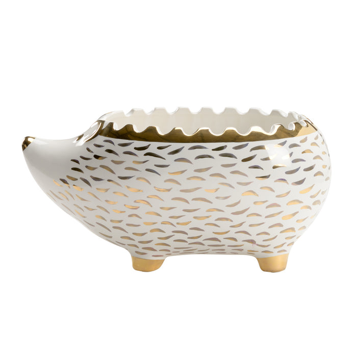 Chelsea House Hedgehog Bowl - White/Gold