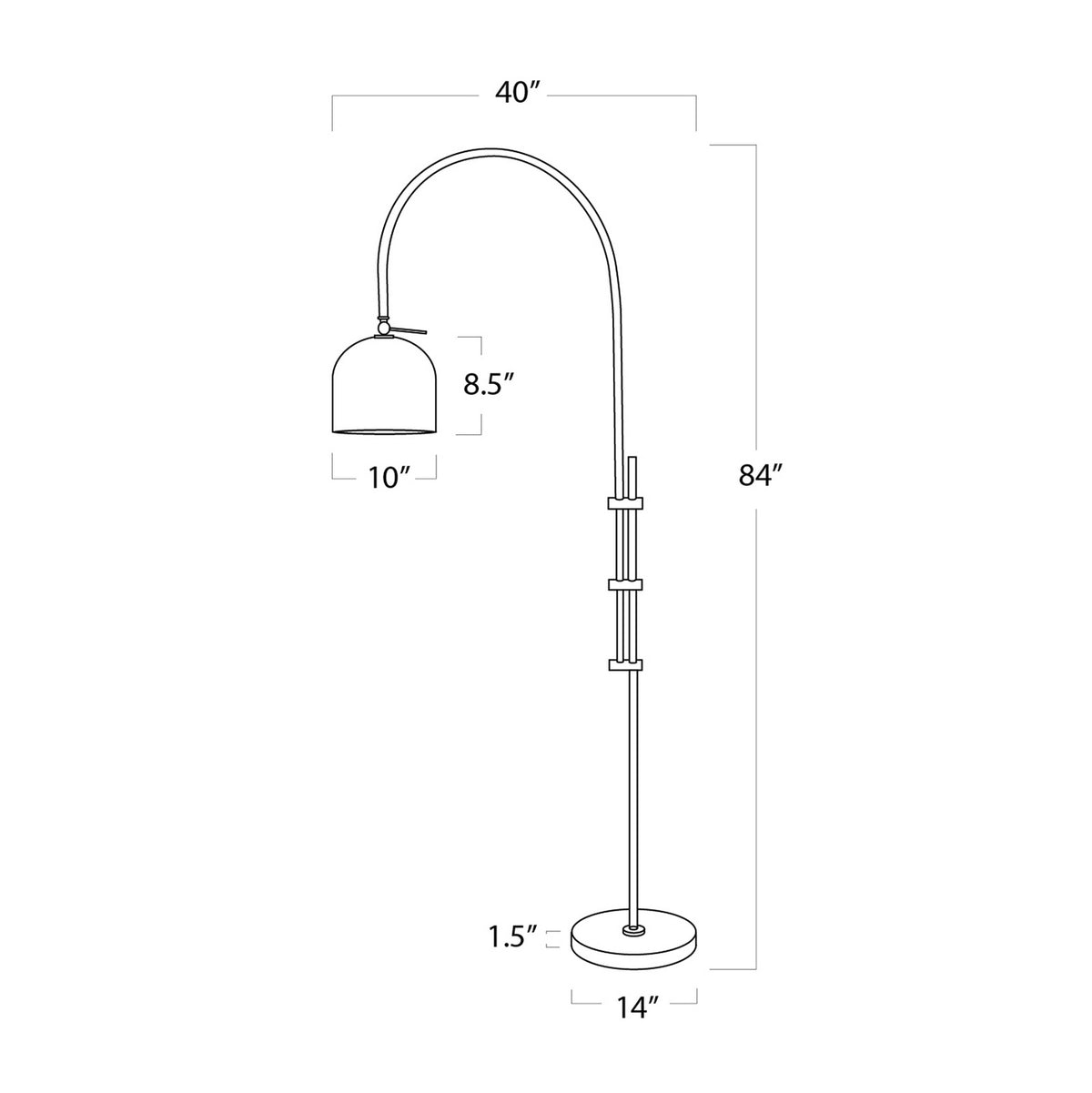Regina Andrew - 14-1003PN - One Light Floor Lamp - Arc - Polished Nickel