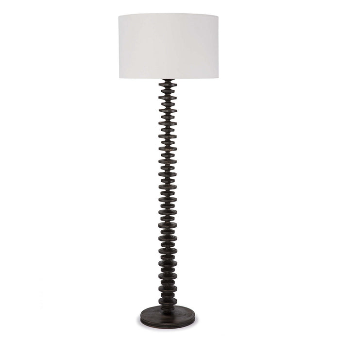 Regina Andrew One Light Floor Lamp from the Fishbone collection in Ebony finish