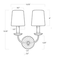 Regina Andrew - 15-1074 - Two Light Wall Sconce - Clove - Antique Gold Leaf