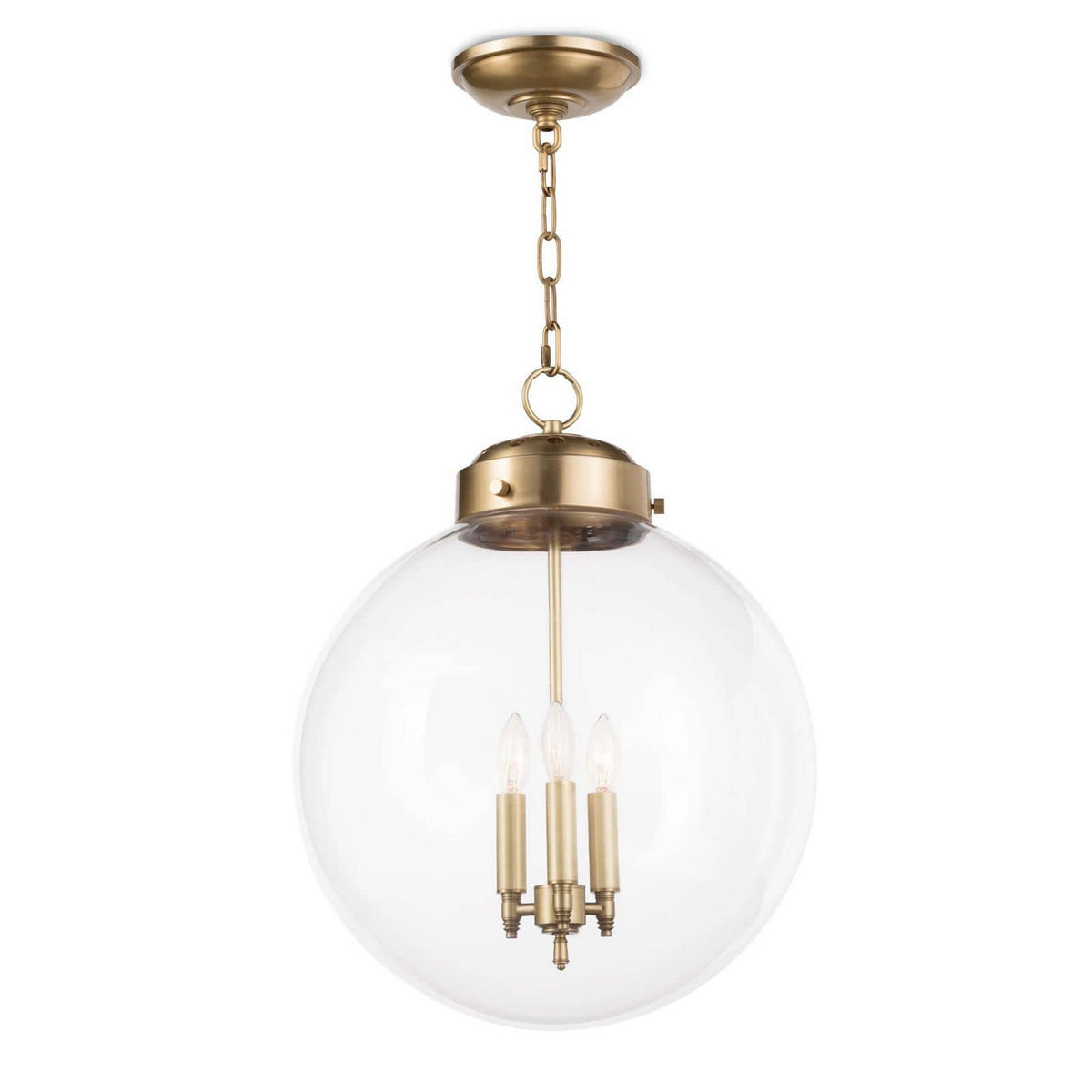 Regina Andrew - 16-1004NB - Three Light Pendant - Globe - Natural Brass