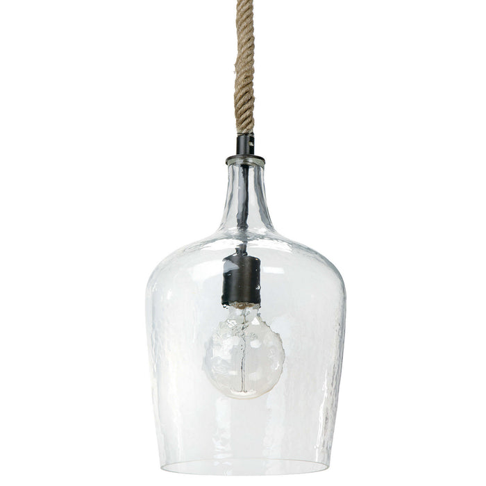 Regina Andrew One Light Pendant from the Hammered collection in Clear finish