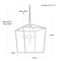 Regina Andrew - 16-1039NB - Five Light Lantern - Camden - Natural Brass