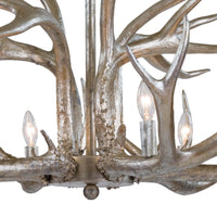 Regina Andrew - 16-1064 - Six Light Chandelier - Antler - Silver Leaf
