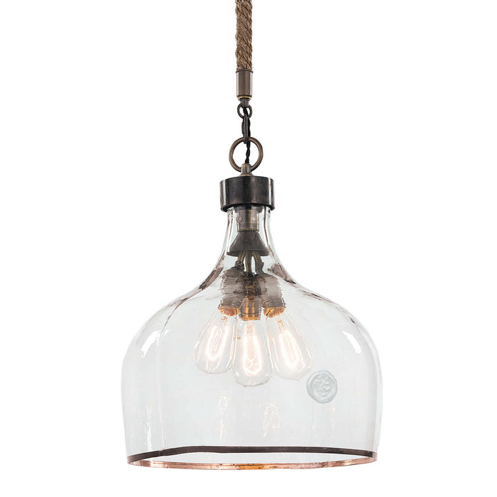 Regina Andrew Three Light Pendant from the Demi collection in Clear finish