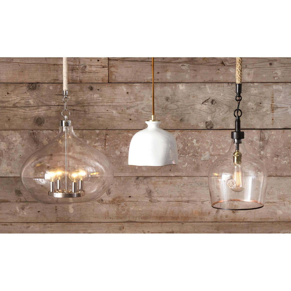 Regina Andrew - 16-1103 - One Light Pendant - Bianca - Gloss White and Gold
