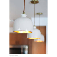 Regina Andrew - 16-1103 - One Light Pendant - Bianca - Gloss White and Gold