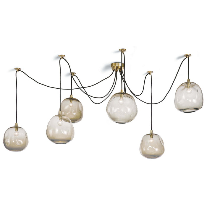 Regina Andrew Six Light Chandelier from the Molten collection in Natural Brass finish