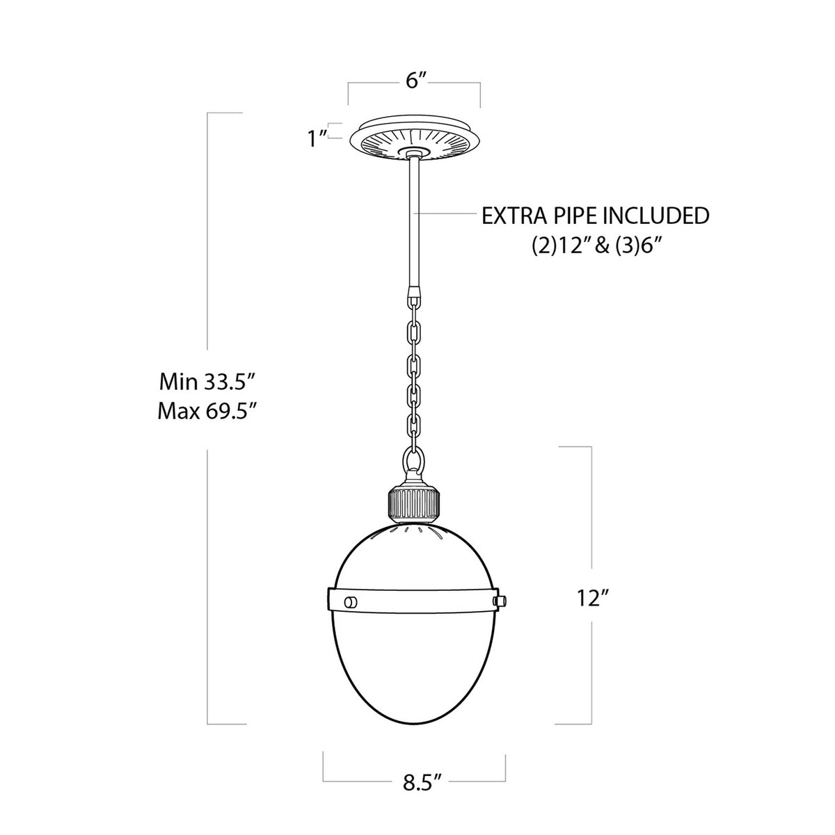 Regina Andrew - 16-1117BBNB - One Light Pendant - Otis - Blackened Brass