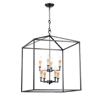 Regina Andrew - 16-1132BI - Eight Light Lantern - Cape - Blackened Iron