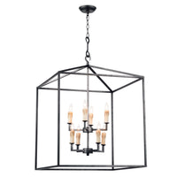 Regina Andrew - 16-1132BI - Eight Light Lantern - Cape - Blackened Iron