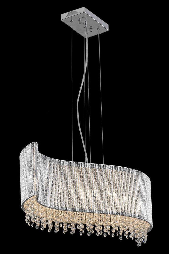 Elegant Lighting Five Light Pendant from the Influx collection in Chrome finish