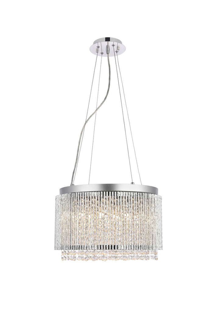 Elegant Lighting Ten Light Pendant from the Influx collection in Chrome finish