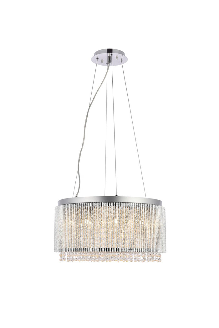 Elegant Lighting 12 Light Pendant from the Influx collection in Chrome finish