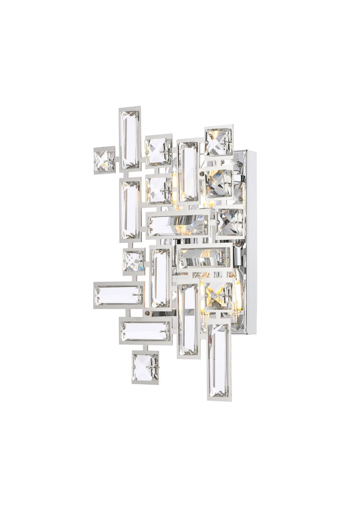 Elegant Lighting Two Light Wall Sconce from the Picasso collection in Chrome finish