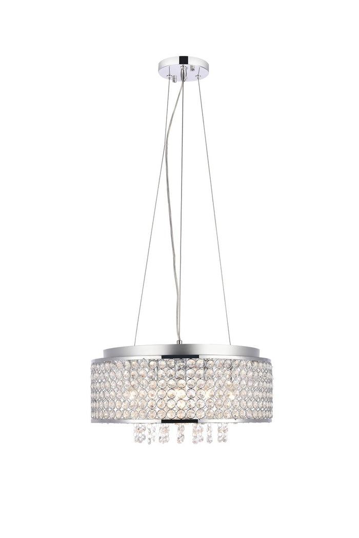Elegant Lighting Six Light Pendant from the Amelie collection in Chrome finish