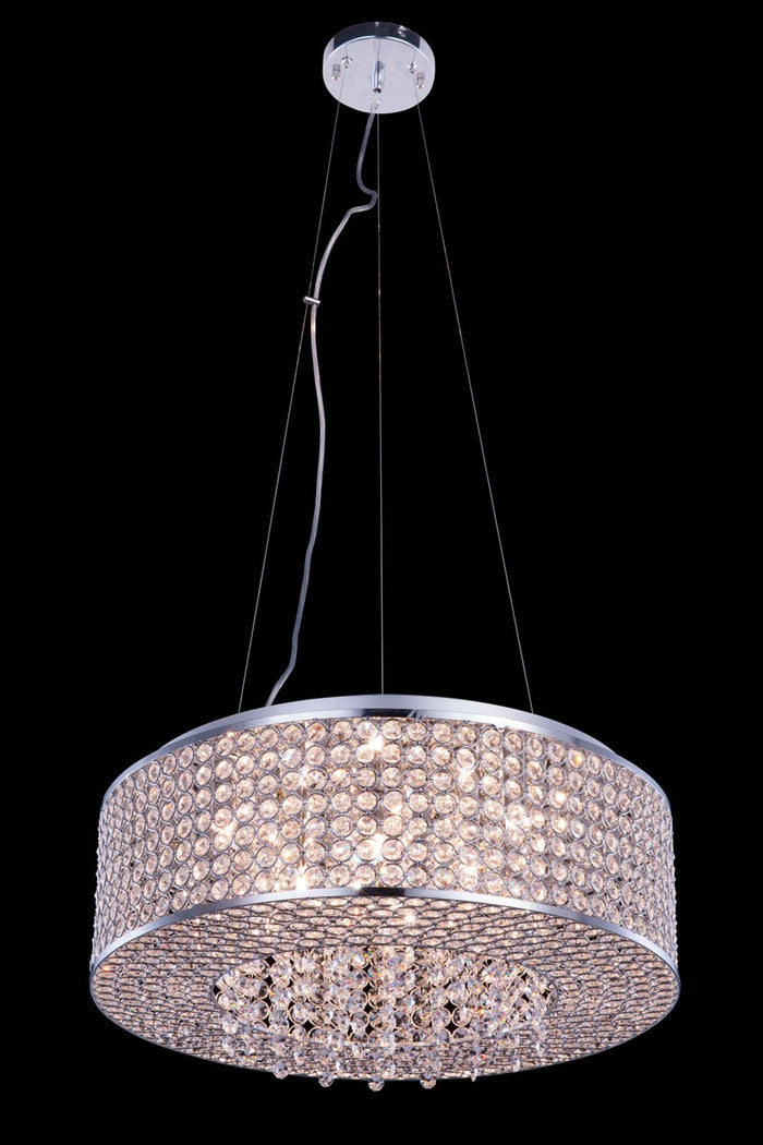 Elegant Lighting Eight Light Pendant from the Amelie collection in Chrome finish