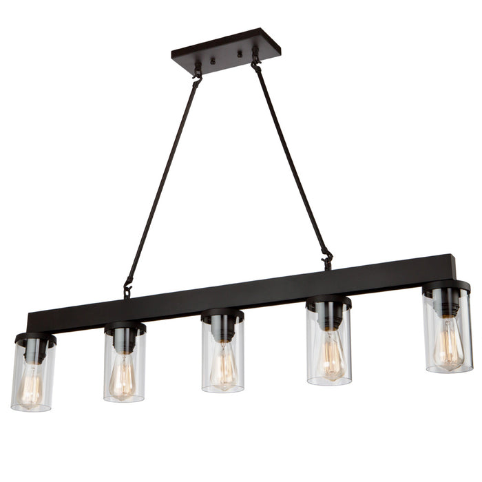 Artcraft Five Light Island Pendant from the Menlo Park collection in Oil Rubbed Bronze finish