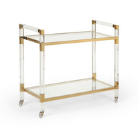 Chelsea House Acrylic Bar Cart - Brass
