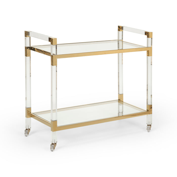 Chelsea House Acrylic Bar Cart - Brass