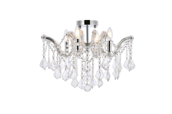 Elegant Lighting Four Light Flush Mount from the Maria Theresa collection in Chrome finish