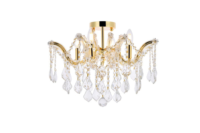 Elegant Lighting Four Light Flush Mount from the Maria Theresa collection in Gold finish