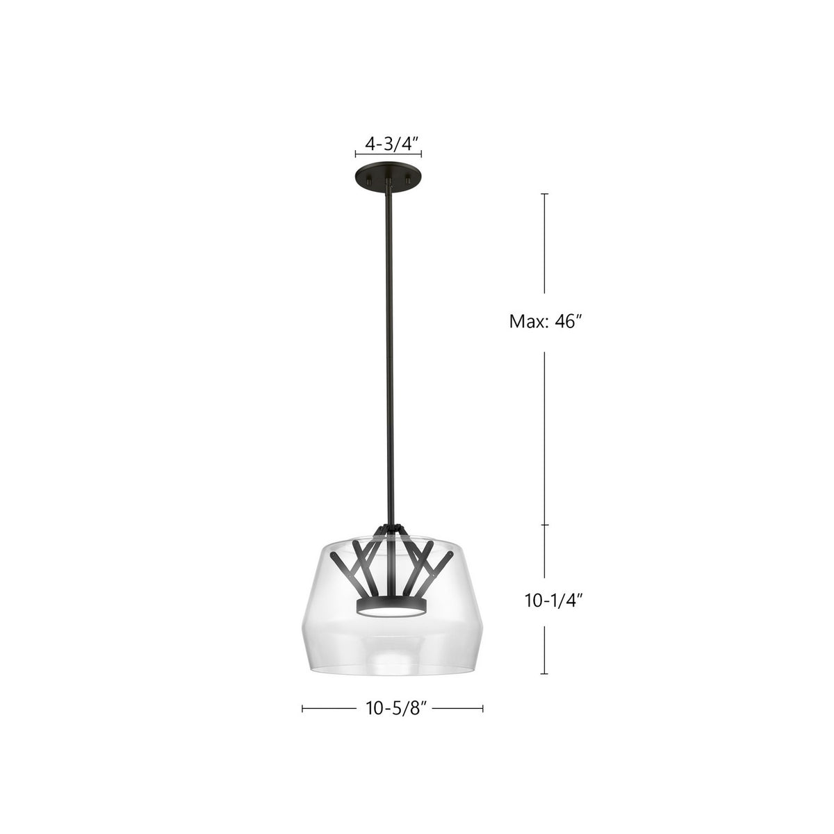 Kuzco Lighting - PD61412-CL/BK - LED Pendant - Deco - Clear/Black