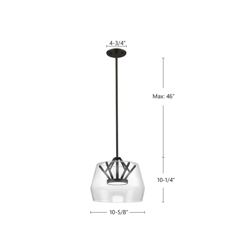 Kuzco Lighting - PD61412-CL/BK - LED Pendant - Deco - Clear/Black
