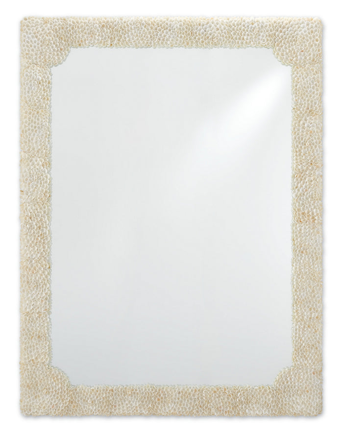 Currey and Company Mirror from the Leena collection in Natural Clam Rose Shells/Mirror finish