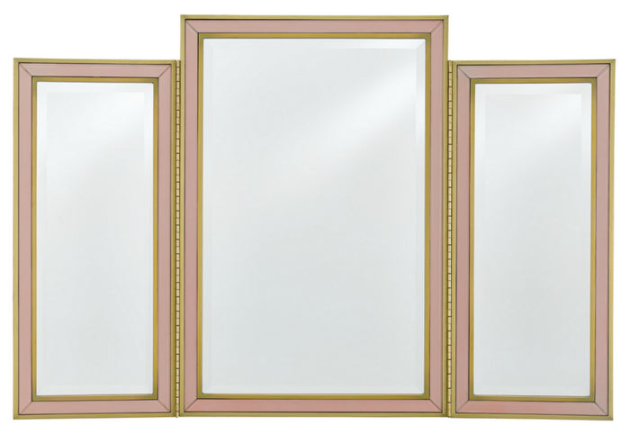 Currey and Company Mirror from the Arden collection in Silver Peony/Satin Brass/Mirror finish