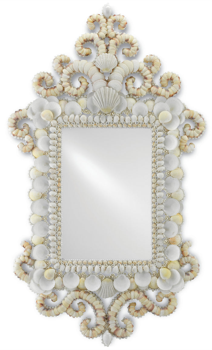 Currey and Company Mirror from the Cecilia collection in White/Natural/Mirror finish