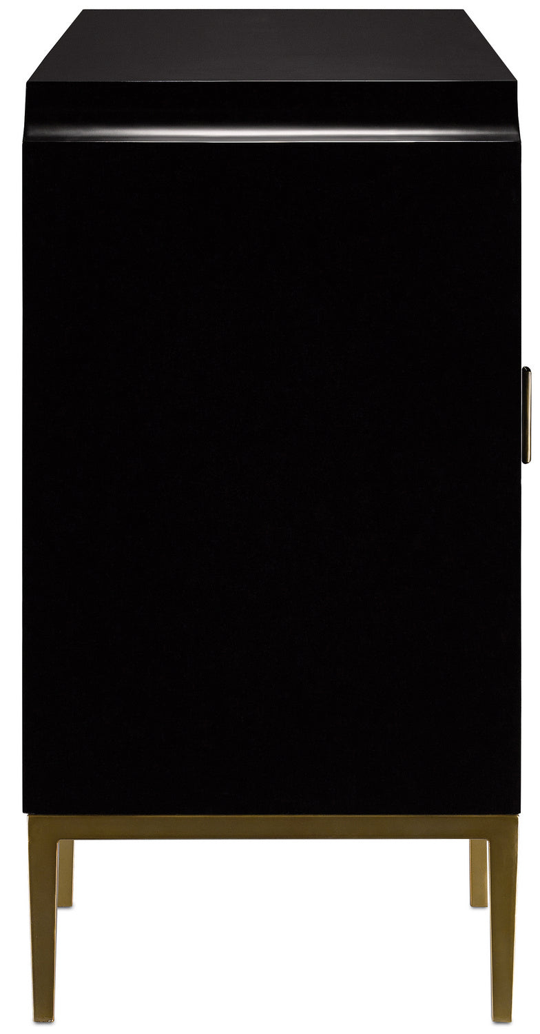 Currey and Company - 3000-0082 - Cabinet - Kallista Collection - Dark Sapphire/Caviar Black/Antique Brass