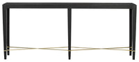 Currey and Company - 3000-0097 - Console Table - Verona Collection - Black Lacquered Linen/Champagne
