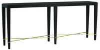Currey and Company - 3000-0097 - Console Table - Verona Collection - Black Lacquered Linen/Champagne