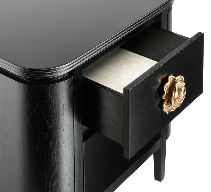 Currey and Company - 3000-0098 - Nightstand - Briallen Collection - Caviar Black/Antique Brass
