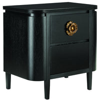 Currey and Company - 3000-0098 - Nightstand - Briallen Collection - Caviar Black/Antique Brass