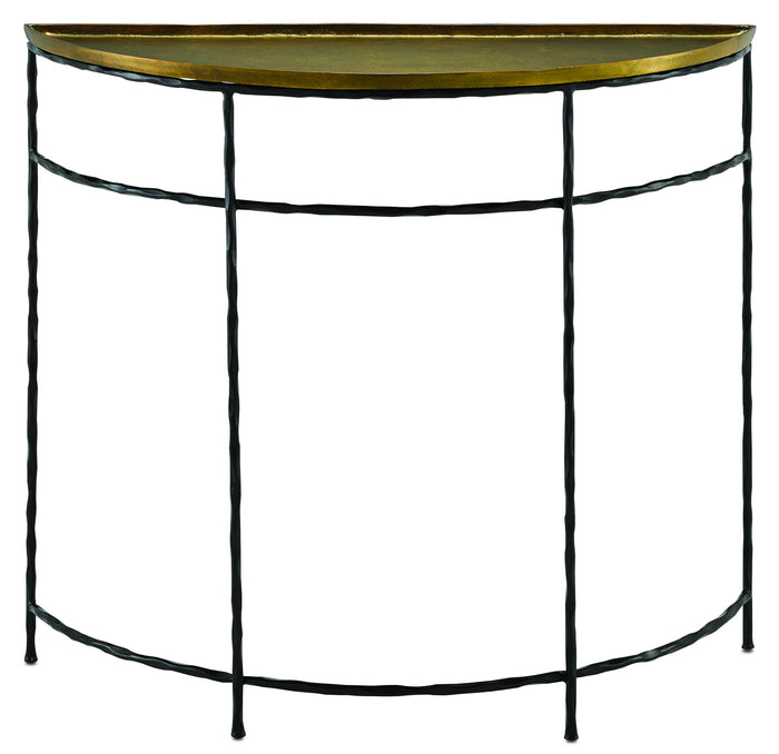 Currey and Company Demi-Lune from the Boyles collection in Antique Brass/Black finish