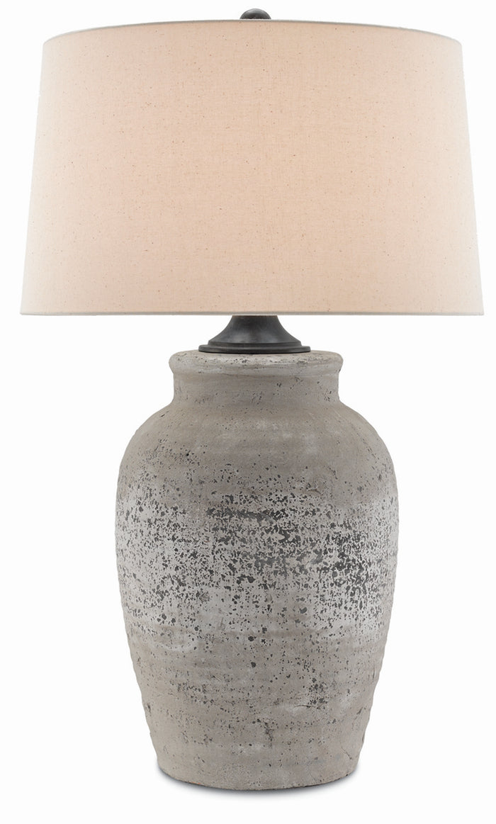 Currey and Company One Light Table Lamp from the Quest collection in Rustic Gray/Aged Black finish