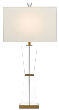 Currey and Company - 6000-0210 - One Light Table Lamp - Laelia Clear Table Lamp - Clear/Antique Brass