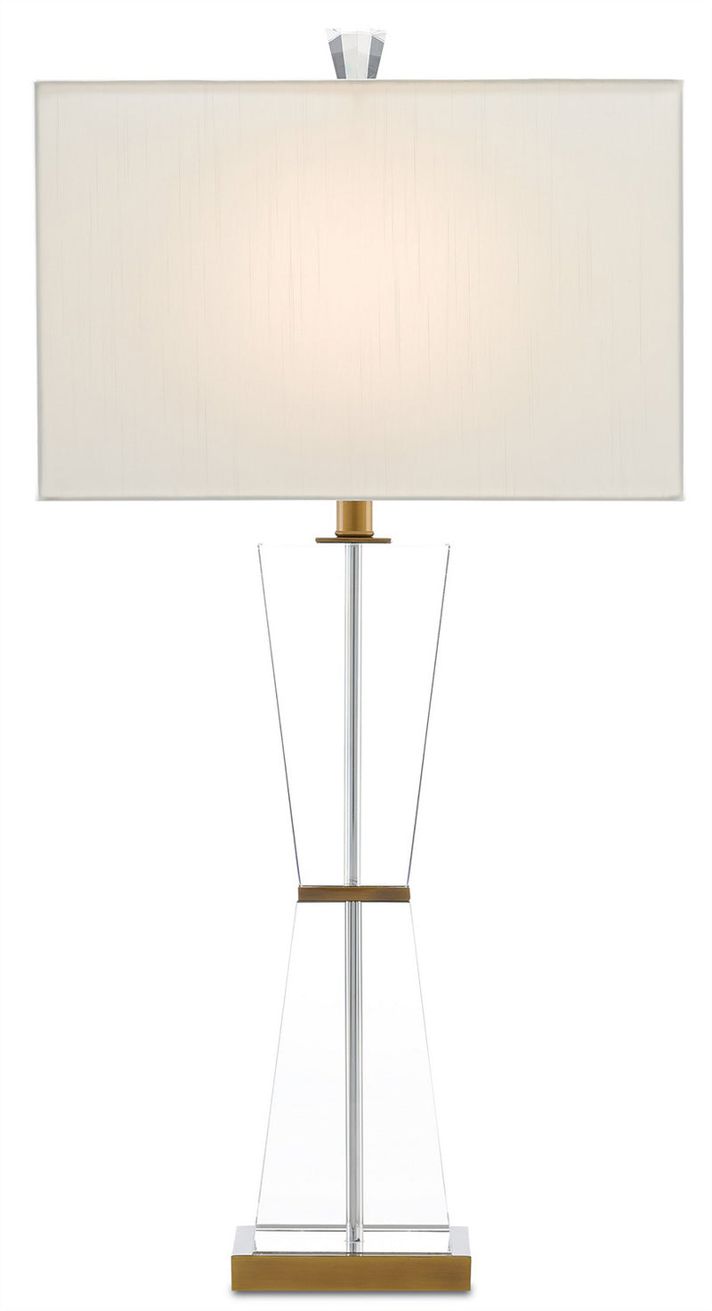 Currey and Company - 6000-0210 - One Light Table Lamp - Laelia Clear Table Lamp - Clear/Antique Brass