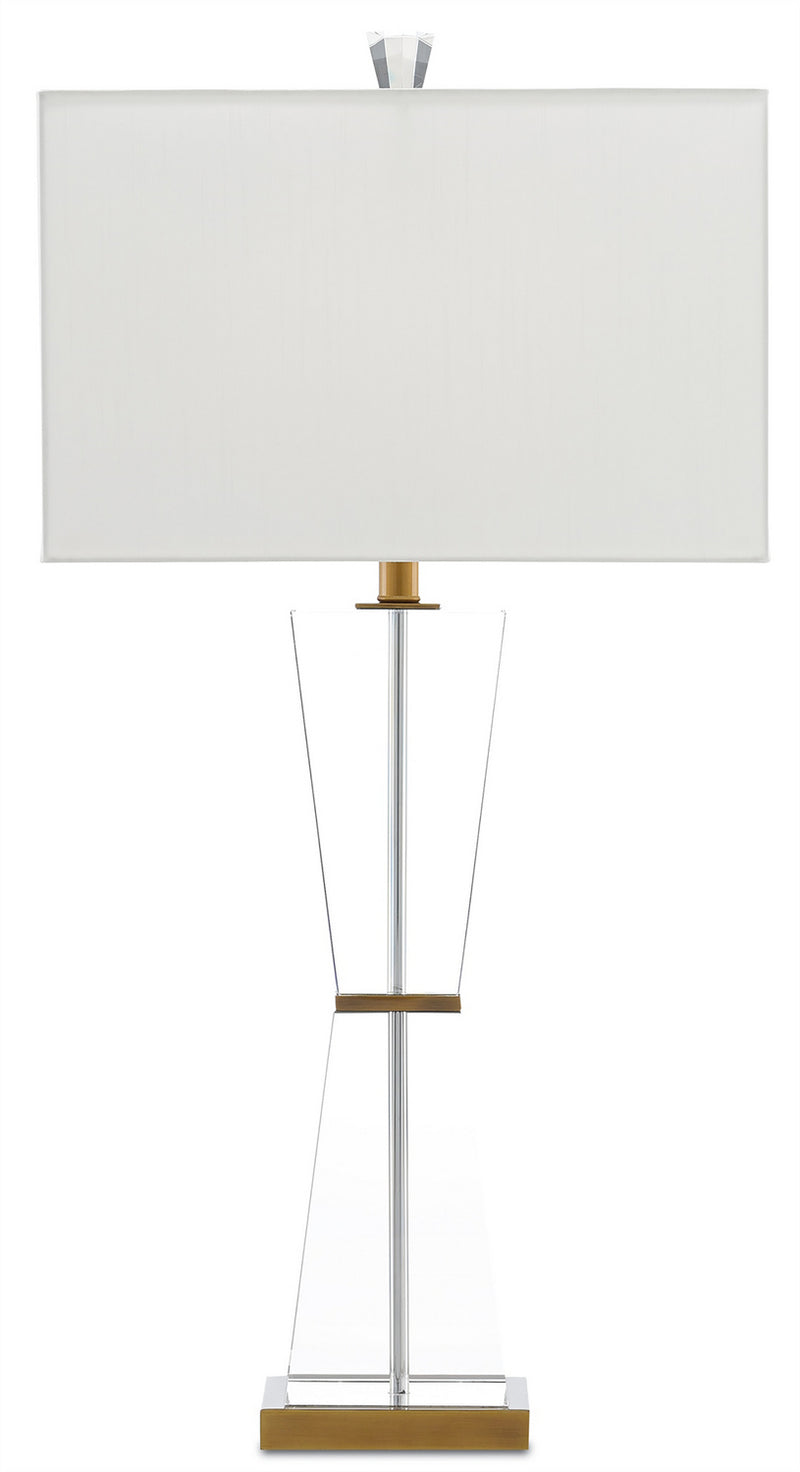 Currey and Company - 6000-0210 - One Light Table Lamp - Laelia Clear Table Lamp - Clear/Antique Brass